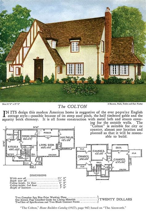 tudor house plans 1920's|tudor revival house plans.